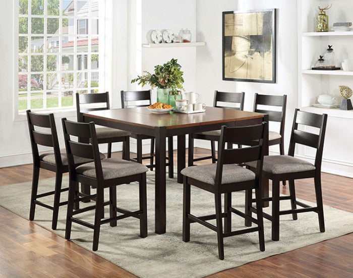 Valdor Dark Oak & Espresso Counter Height Table w/ Leaf