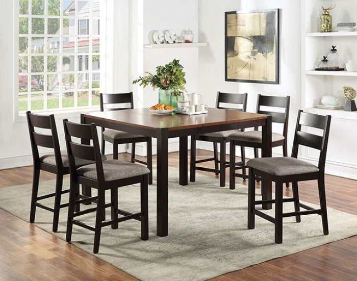 Valdor Dark Oak & Espresso Counter Height Table w/ Leaf
