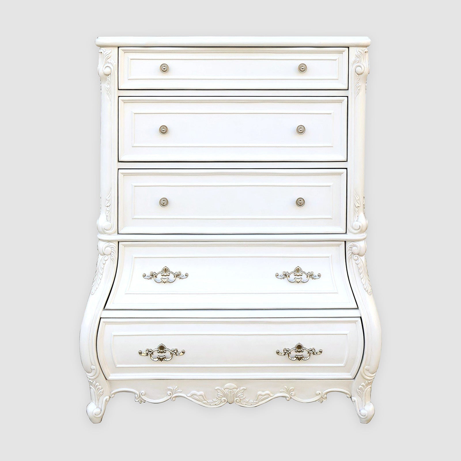 Valentini White 5 Pc. Queen Bedroom Set w/ Chest