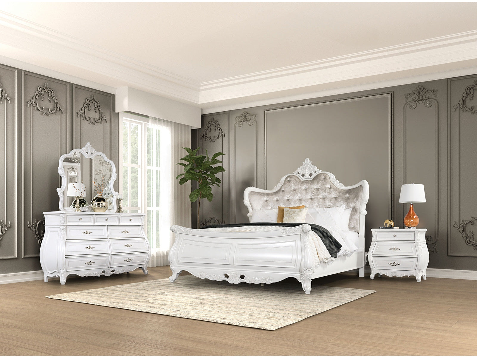 Valentini White E.King Bed