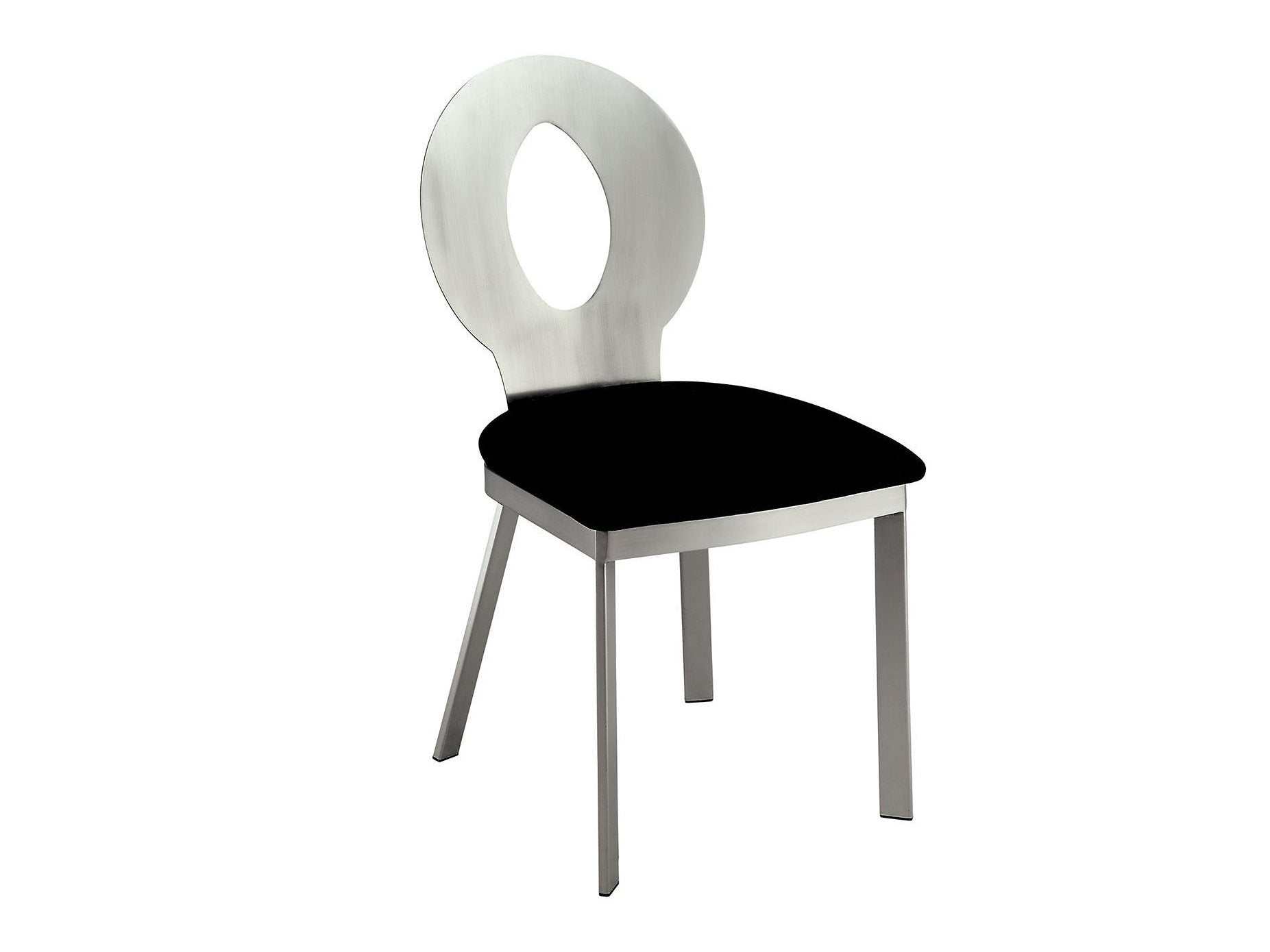 Valo Silver & Black Round Dining Room Set / 5pc