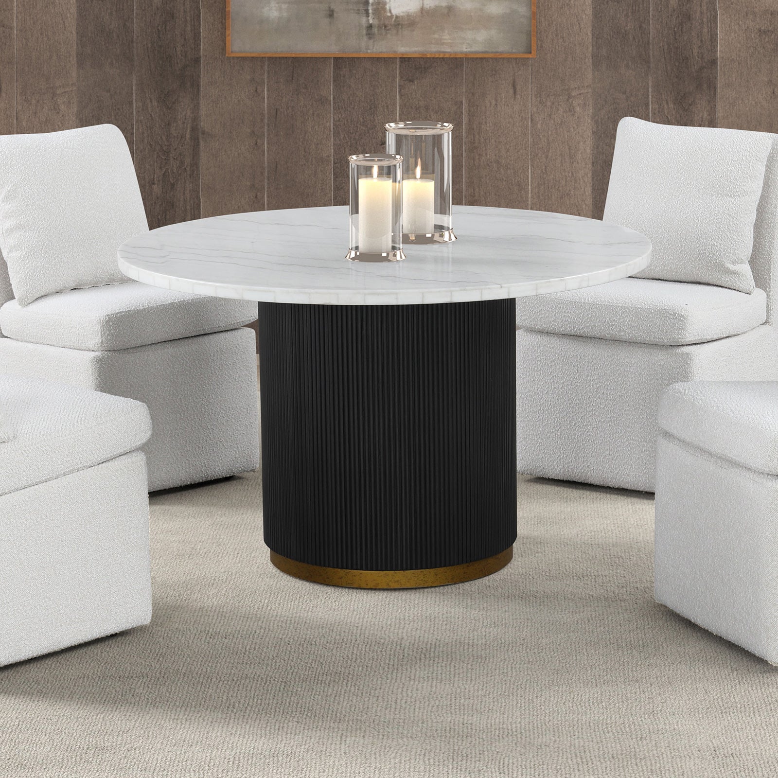 Varde Black/White 5 Piece Dining Set