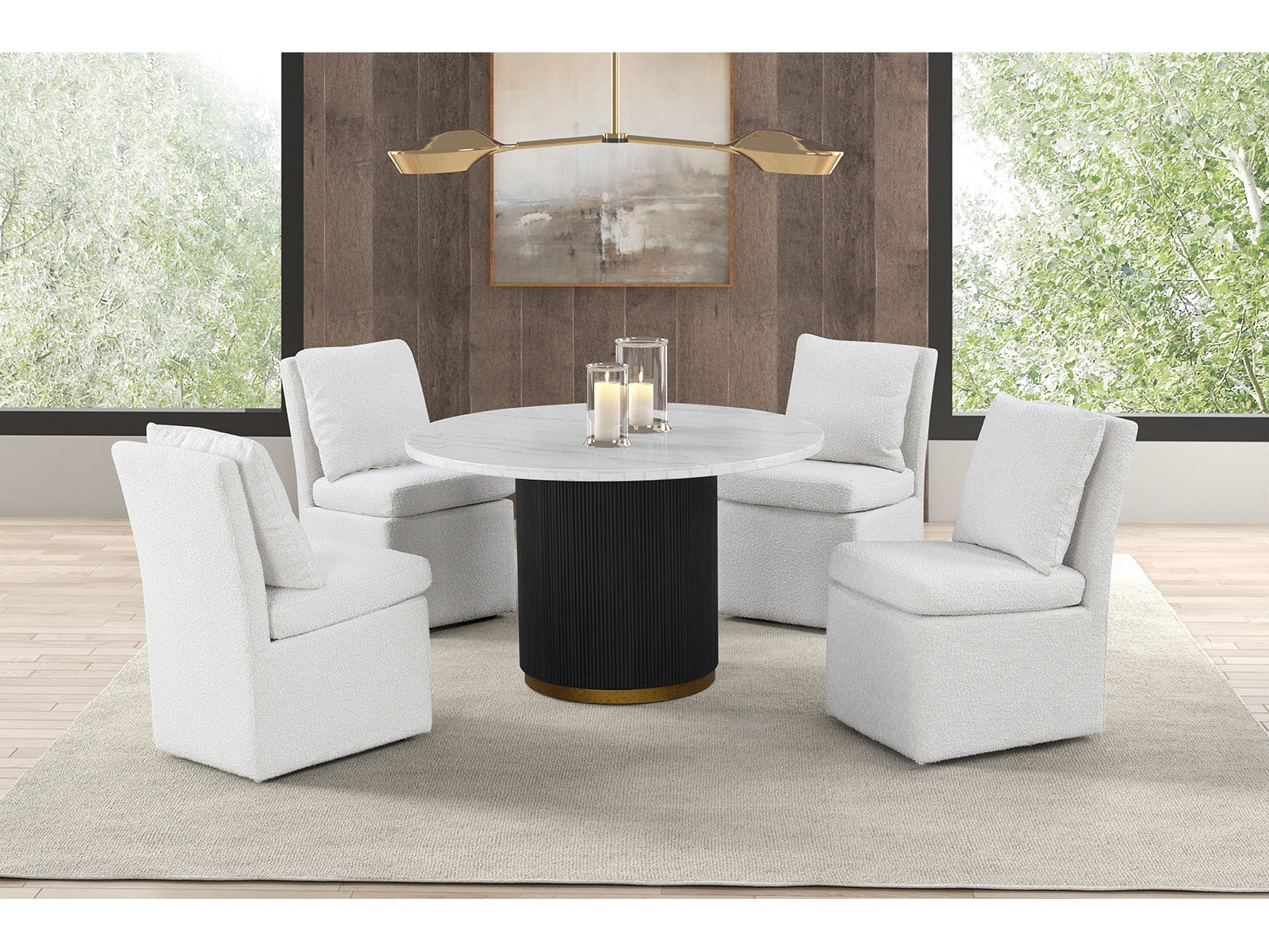 Varde Black/White 5 Piece Dining Set