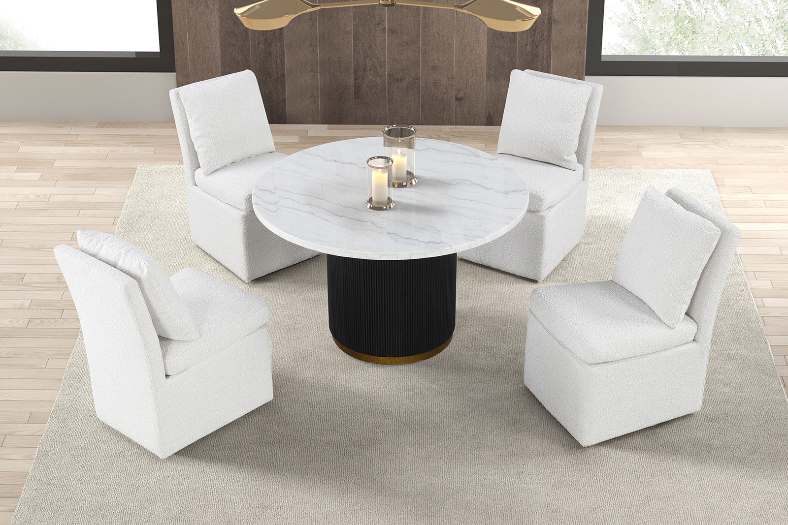 Varde Black/White 5 Piece Dining Set