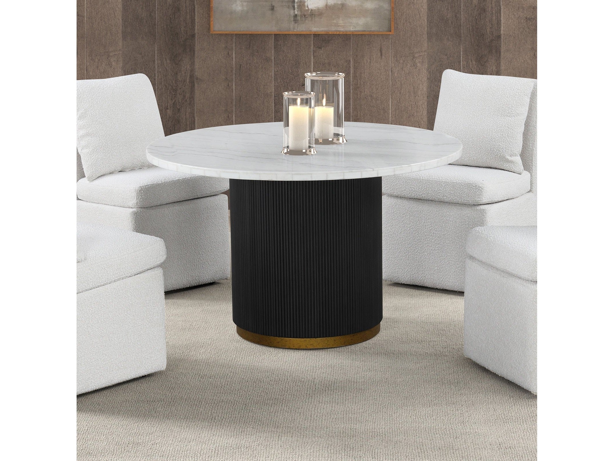 Varde Black/White Dining Table