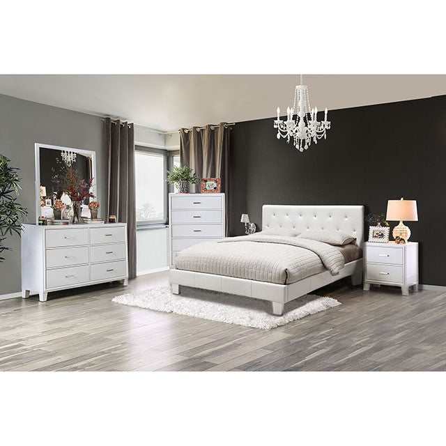 Velen White California King Bed