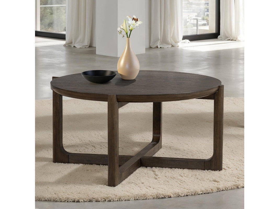 Vellara Dark Walnut 42" Cocktail Table w/ Wood Top