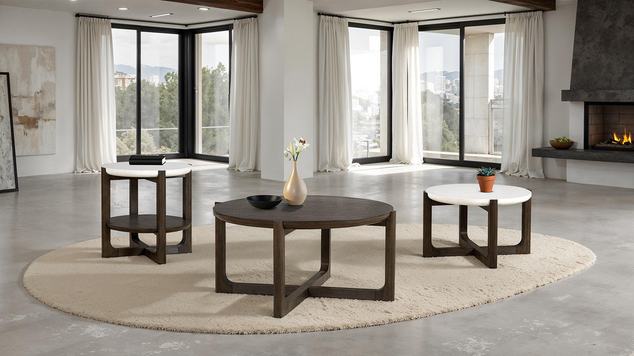 Vellara Dark Walnut 42" Cocktail Table w/ Wood Top