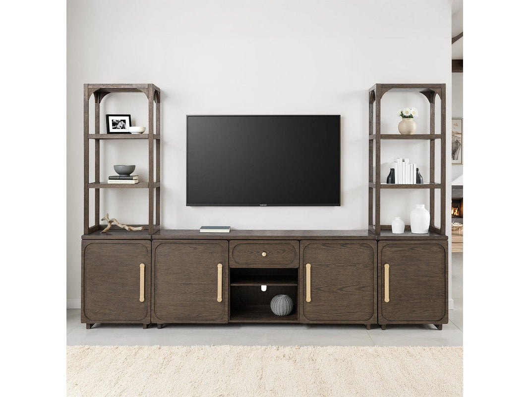 Vellara Dark Walnut Entertainment Center