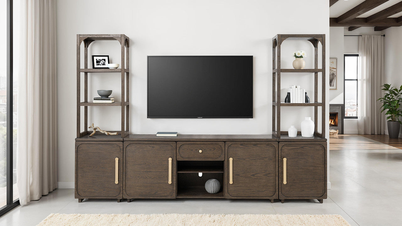Vellara Dark Walnut Entertainment Center