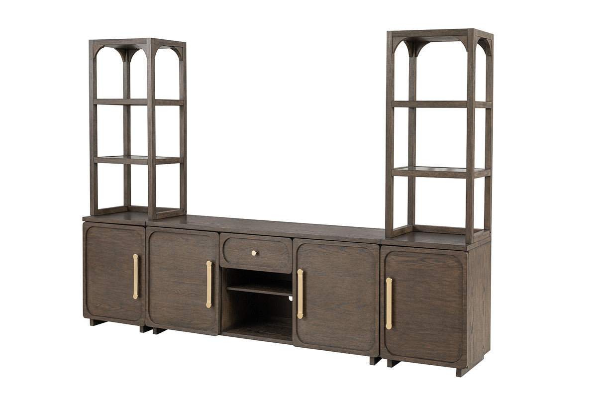 Vellara Dark Walnut Entertainment Center