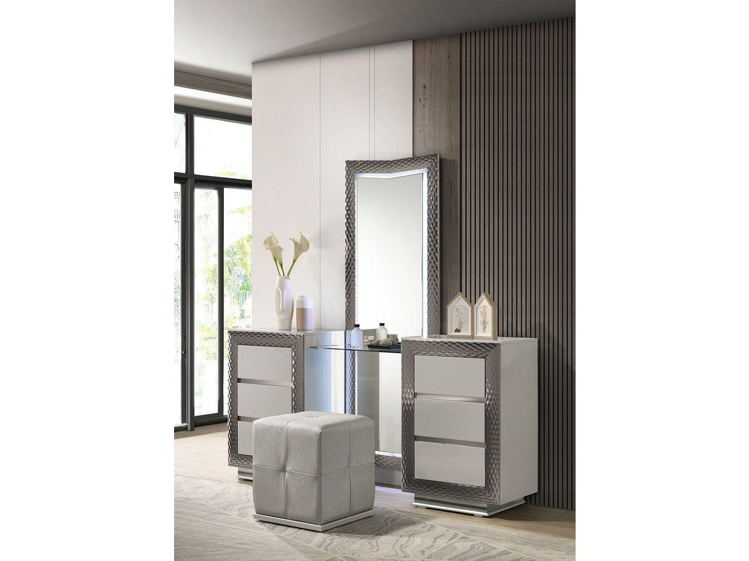 Ventnor Gray Vanity Stool
