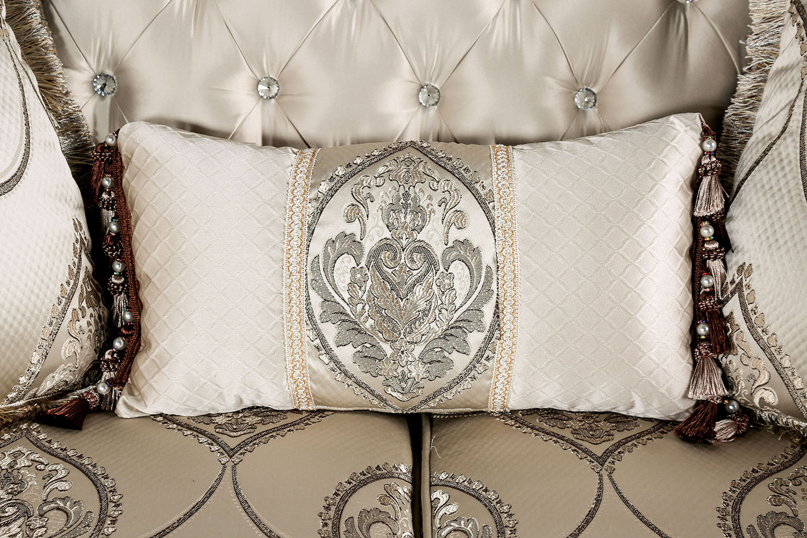 Veracruz Dark Cherry/Beige Sofa & Loveseat