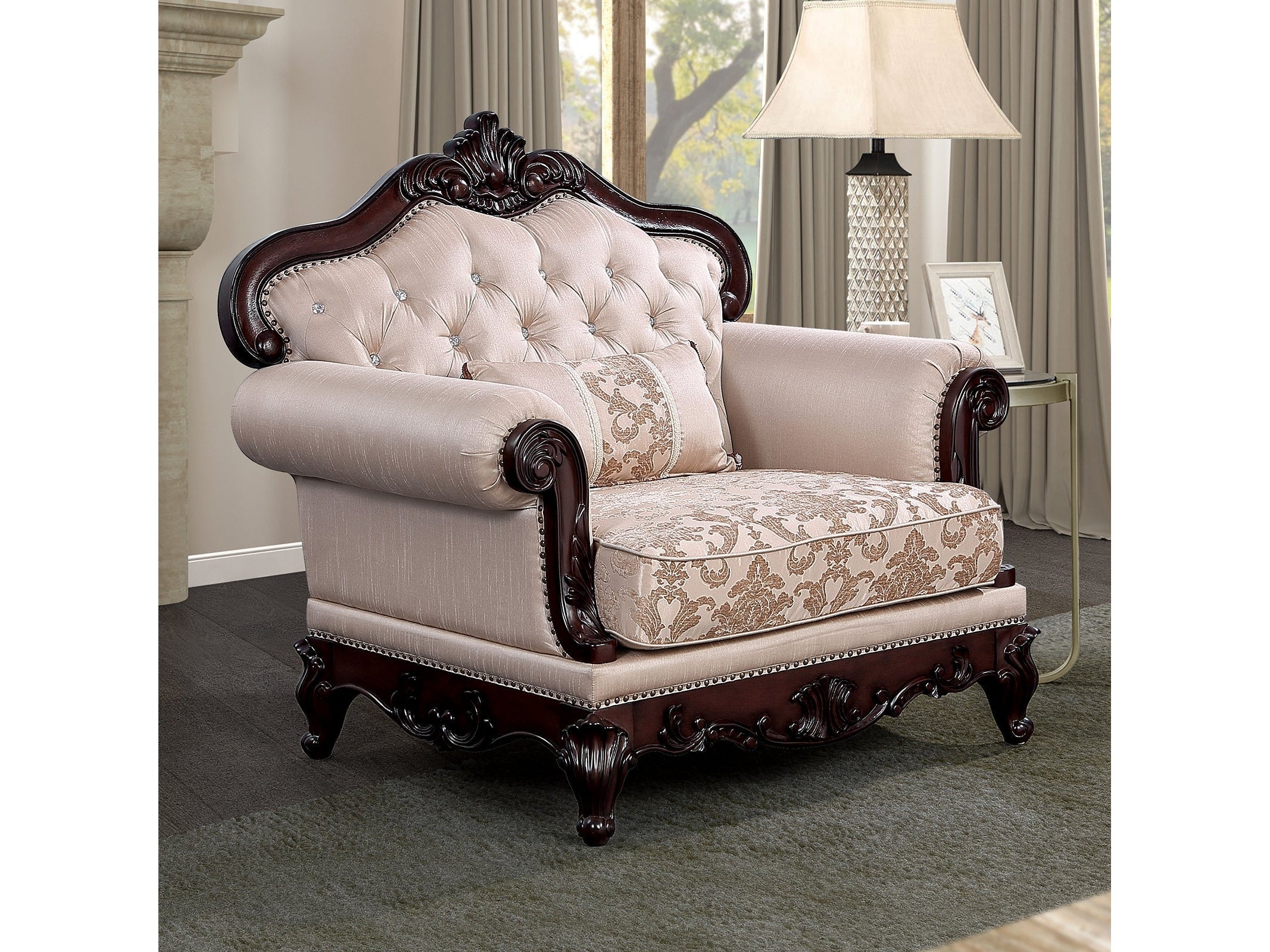 Veracruz Dark Cherry/Light Brown Chair