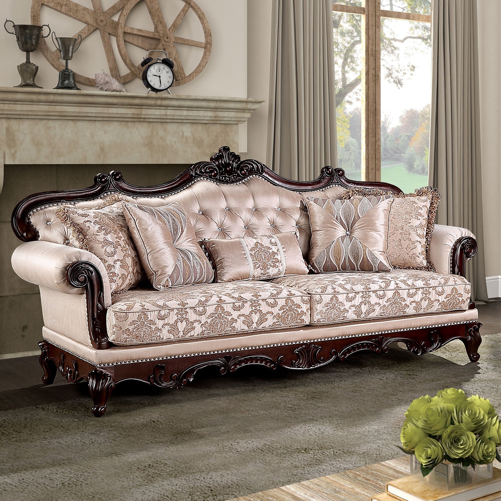 Veracruz Dark Cherry/Light Brown Sofa & Loveseat