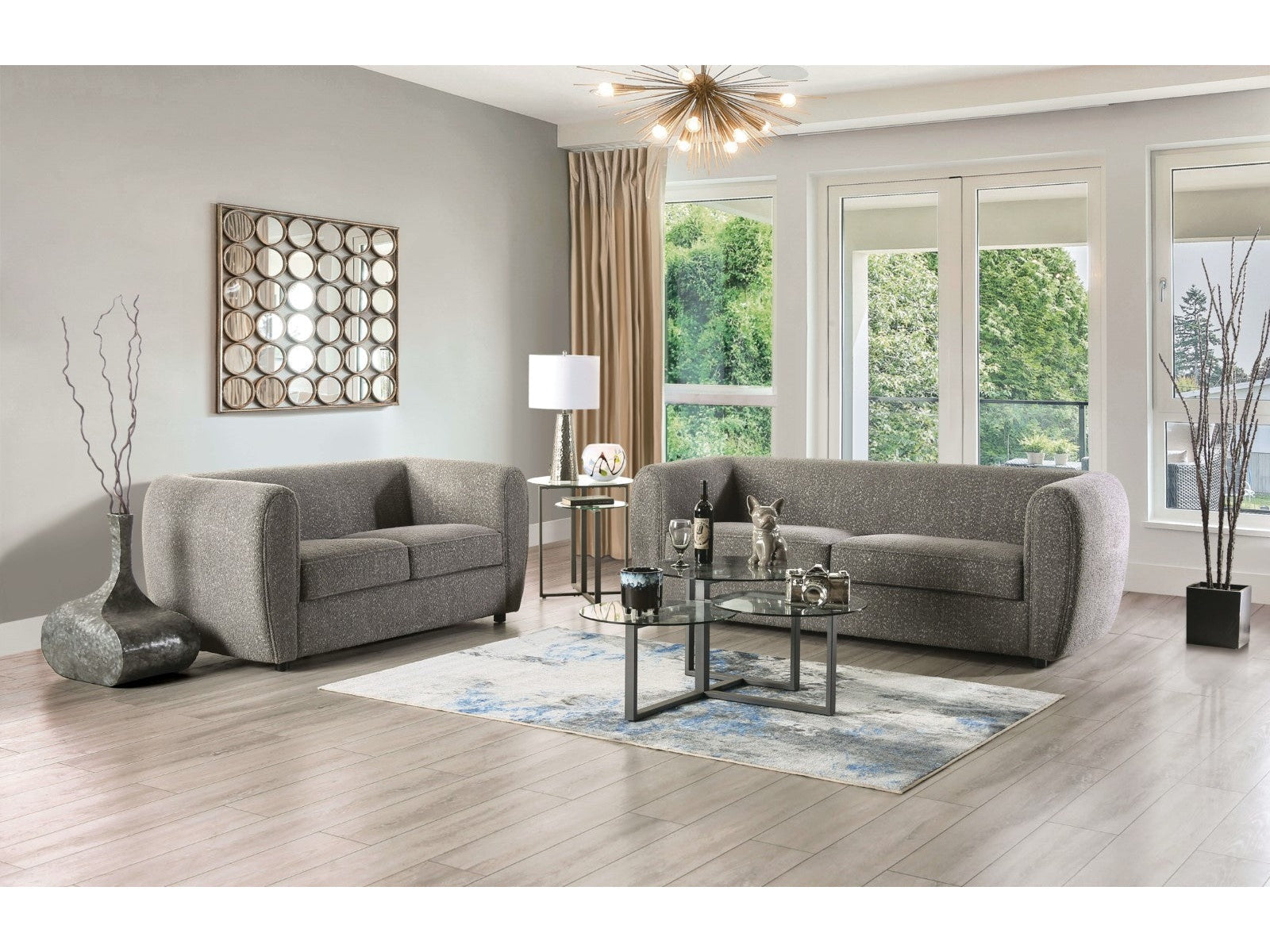 Verdal Charcoal Gray Sofa & Loveseat