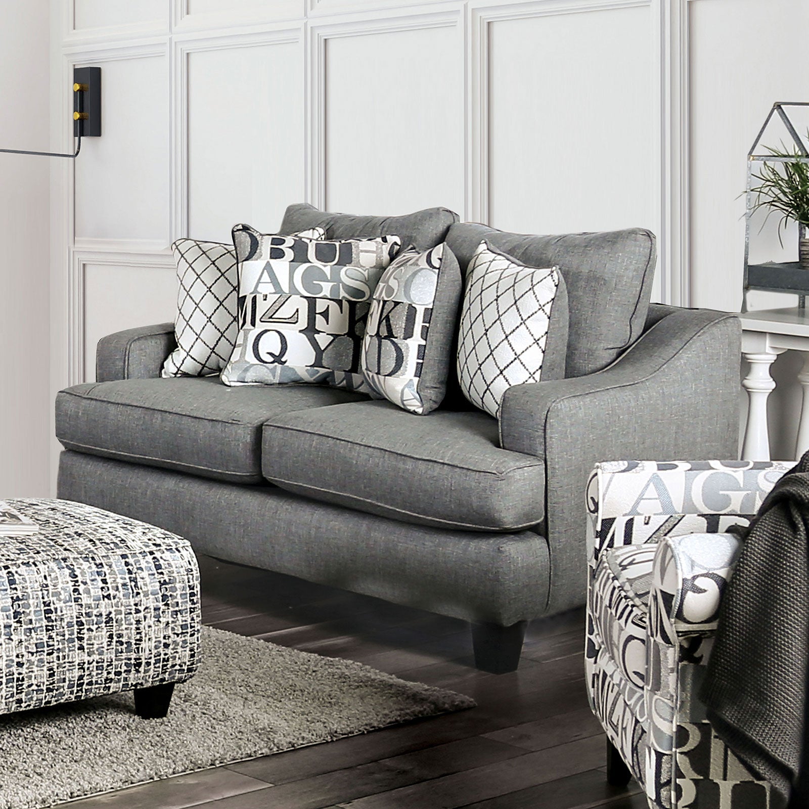 Verne Bluish Gray Sofa & Loveseat