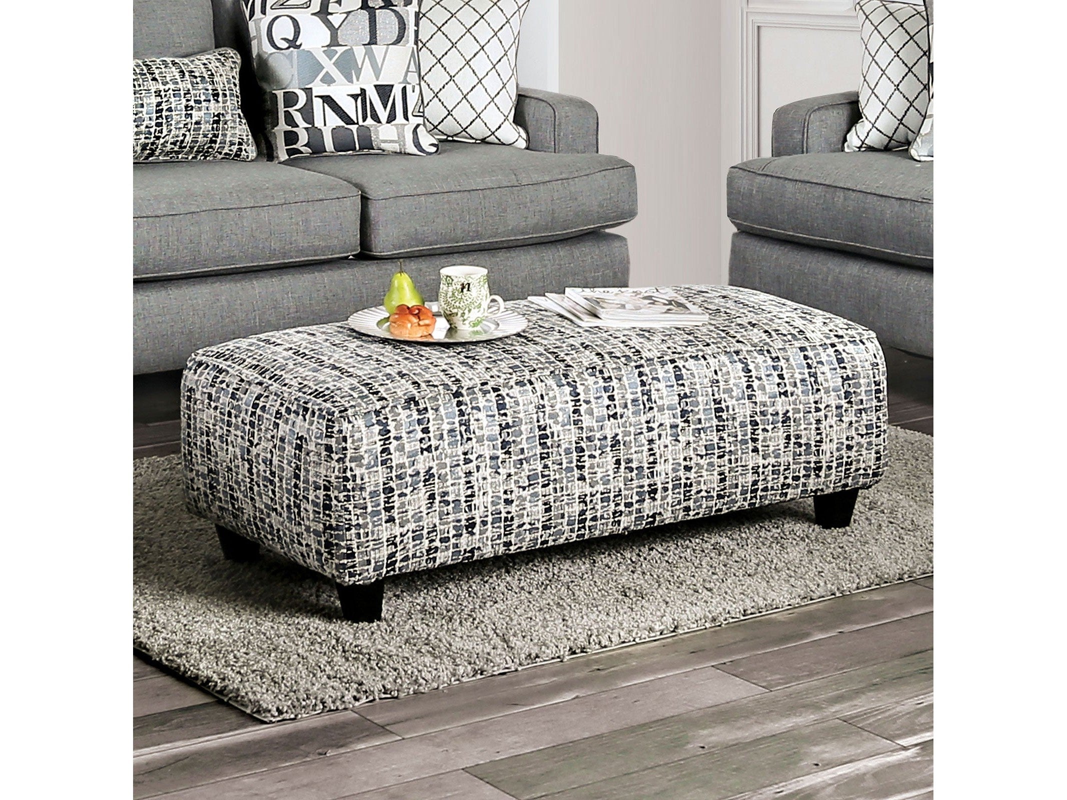 Verne Pattern Ottoman