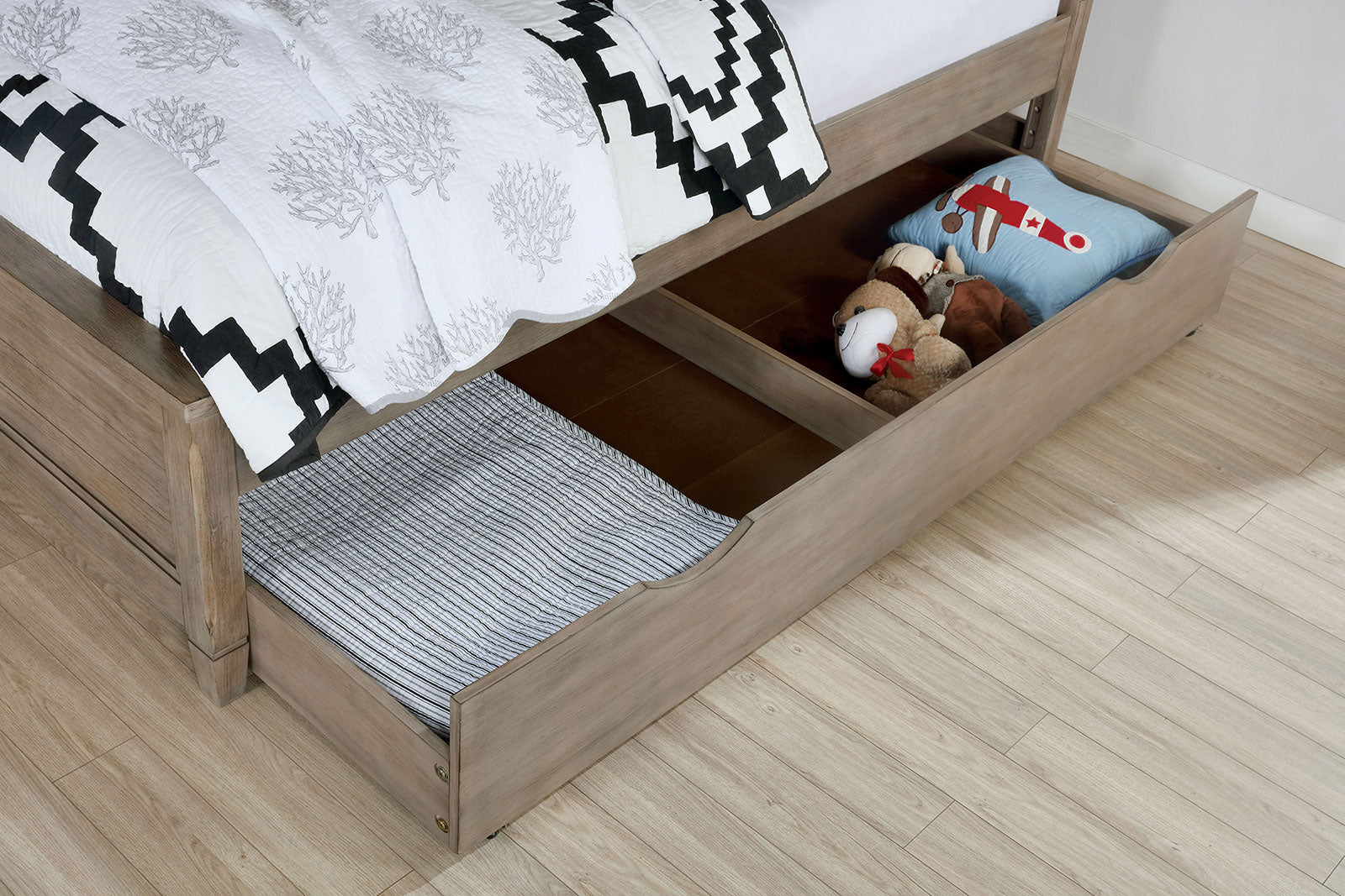 Vevey Wire-Brushed Warm Gray 4 Pc. Full Bedroom Set