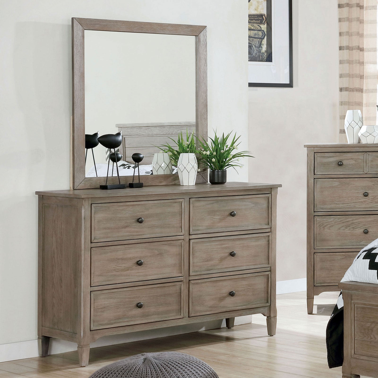 Vevey Wire-Brushed Warm Gray 4 Pc. Twin Bedroom Set