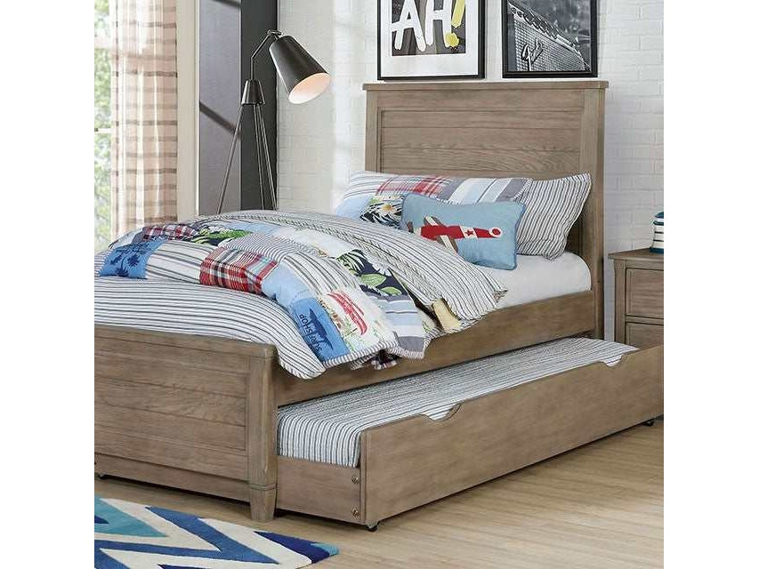 Vevey Wire-Brushed Warm Gray Twin Bed