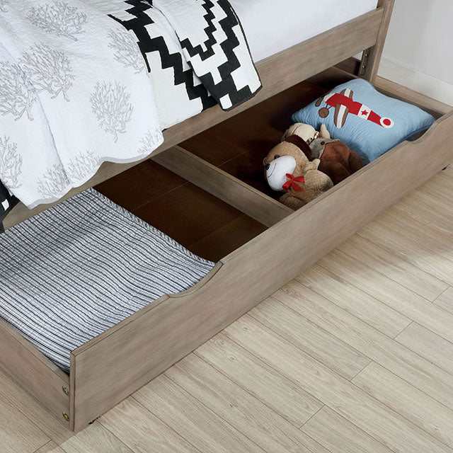 Vevey Wire-Brushed Warm Gray Twin Bed