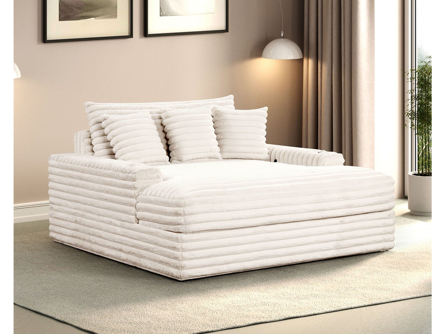 Veyrier White 2 Arm Oversize Chaise
