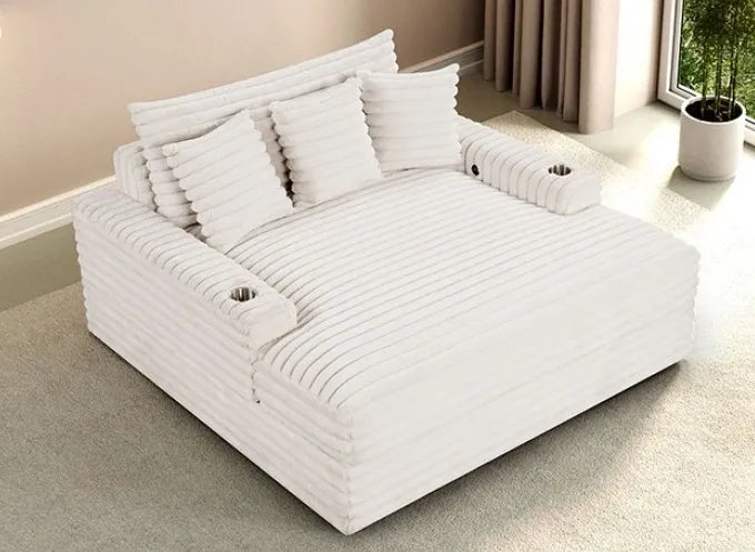 Veyrier White 2 Arm Oversize Chaise