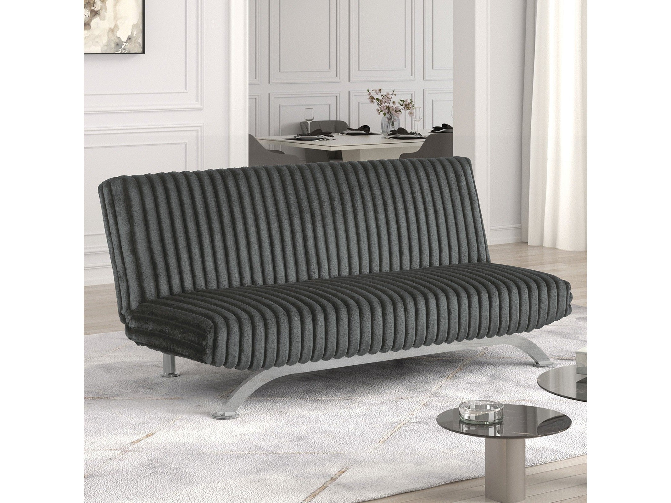Villeneuve Charcoal Futon Sofa Bed