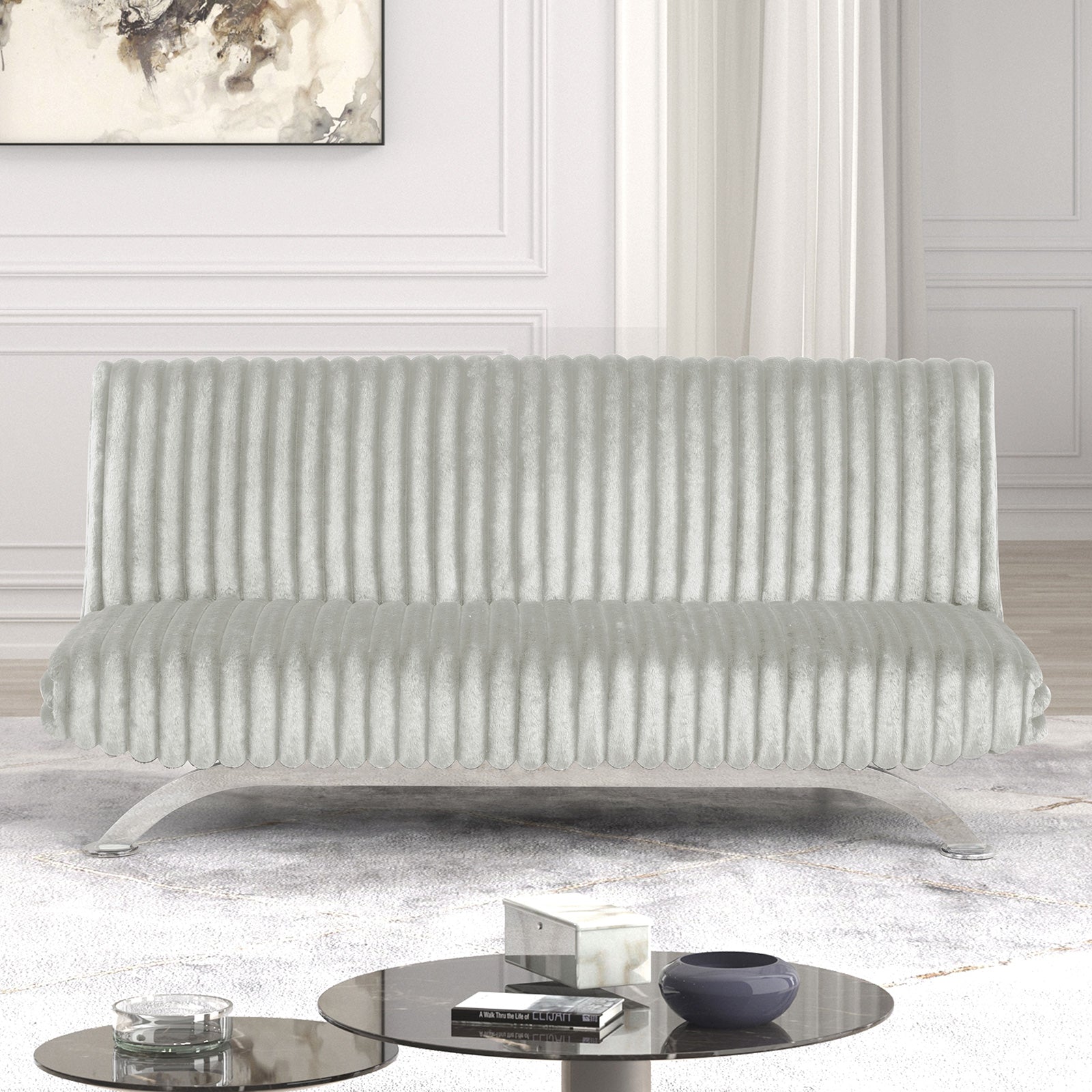Villeneuve Light Gray Futon Sofa Bed