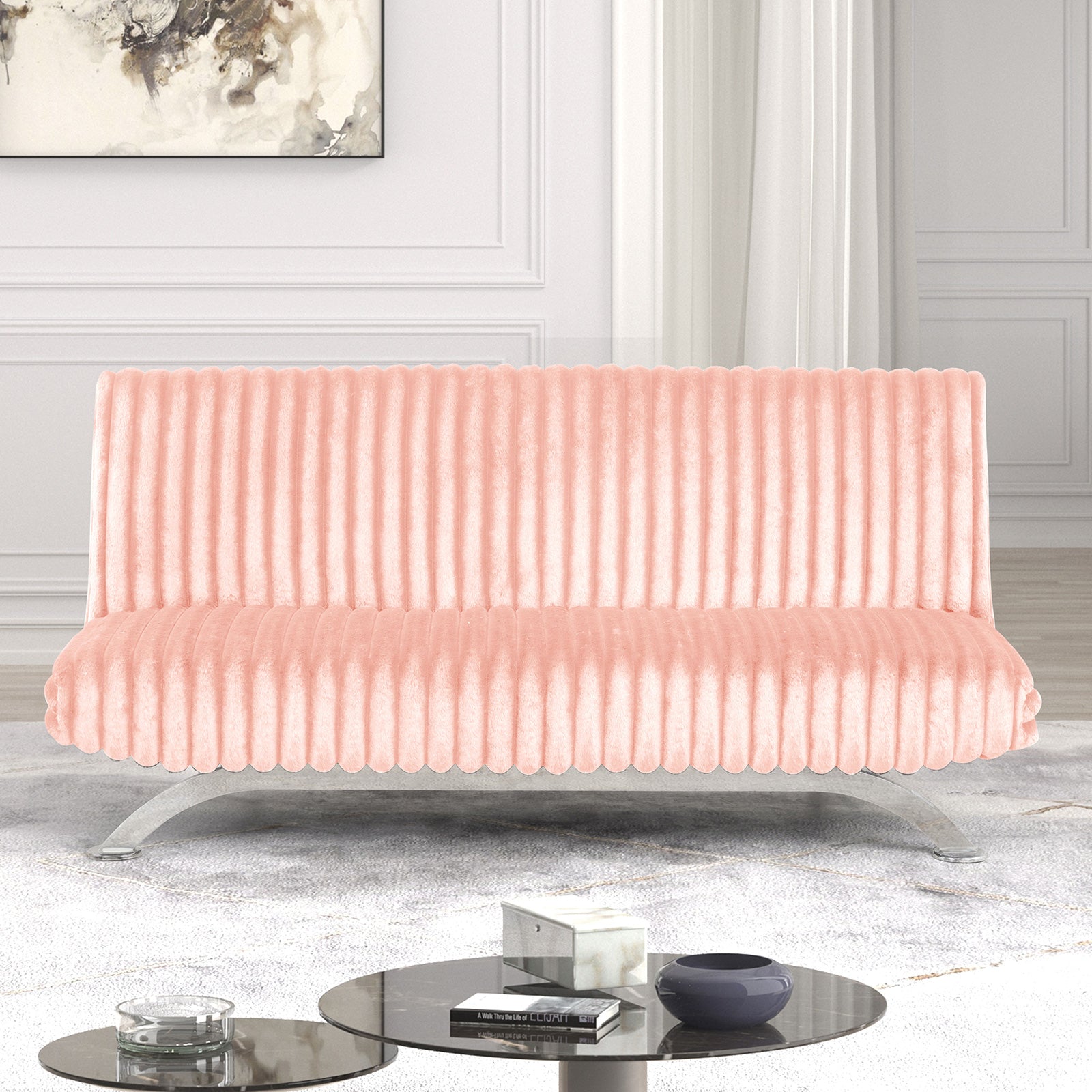 Villeneuve Pink Futon Sofa Bed
