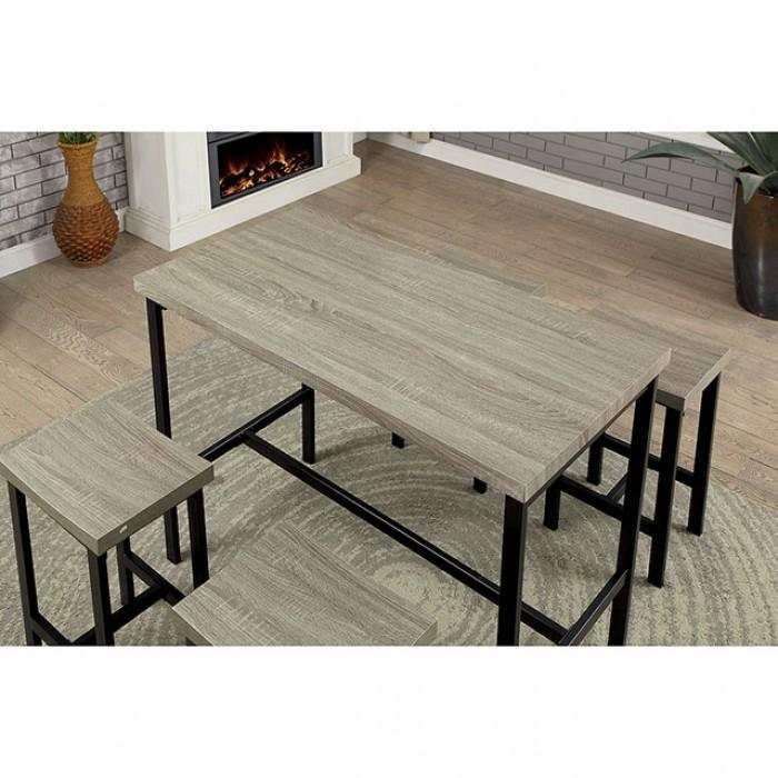 Vilvoorde Black & Gray Metal 5pc Counter Height Set