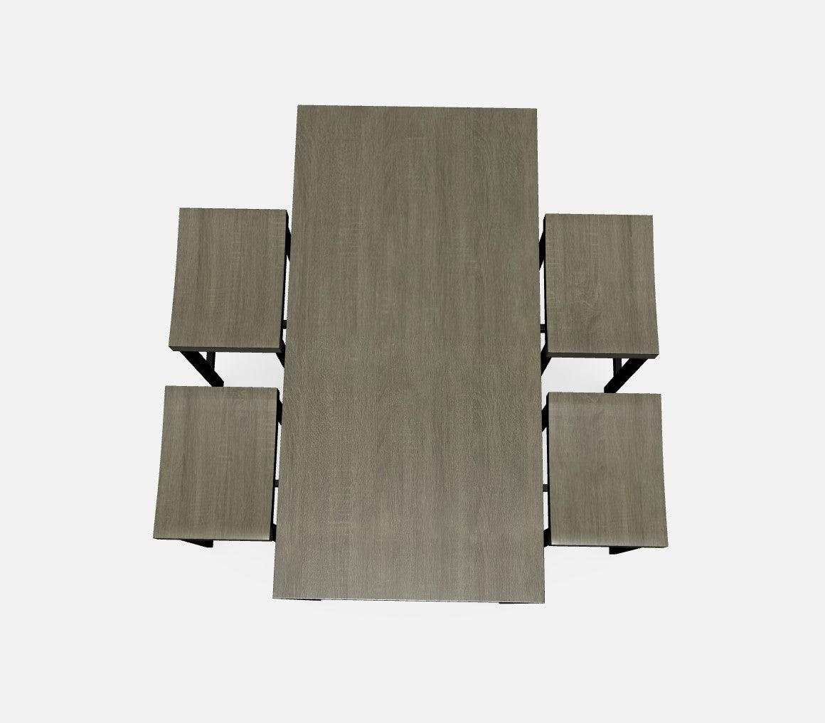 Vilvoorde Black & Gray Metal 5pc Counter Height Set