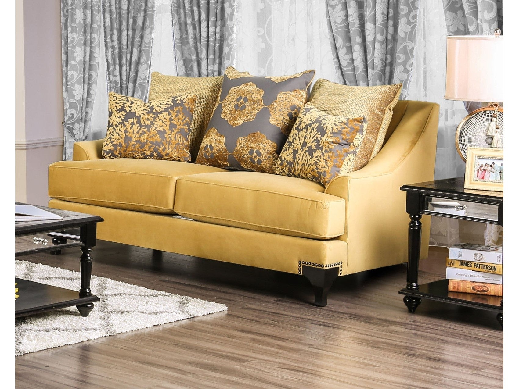 Viscontti Gold/Gray Loveseat