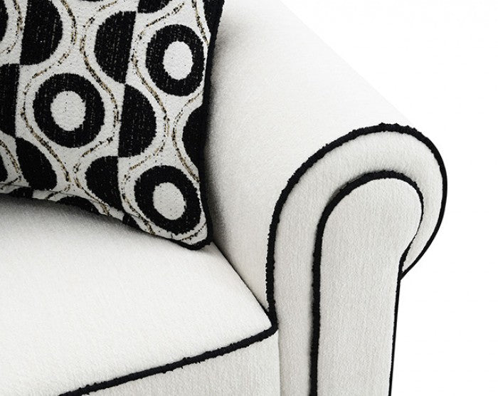 Viviani White Upholstery Living Room Set