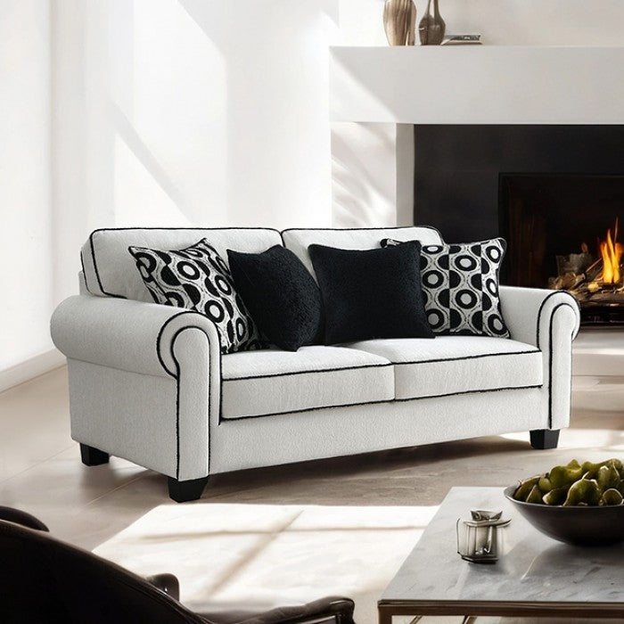 Viviani White Upholstery Living Room Set