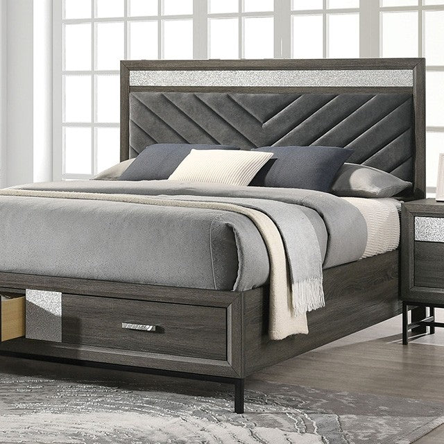 Voleta Gray 5 Pc. Queen Bedroom Set w/ 2NS