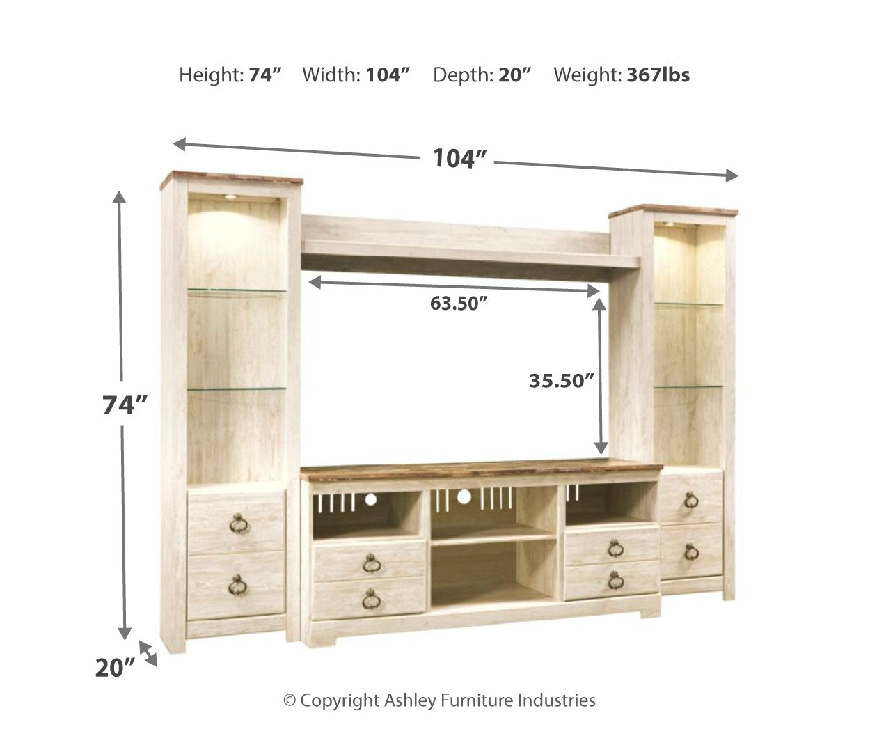 Willowton 4-Piece Entertainment Center