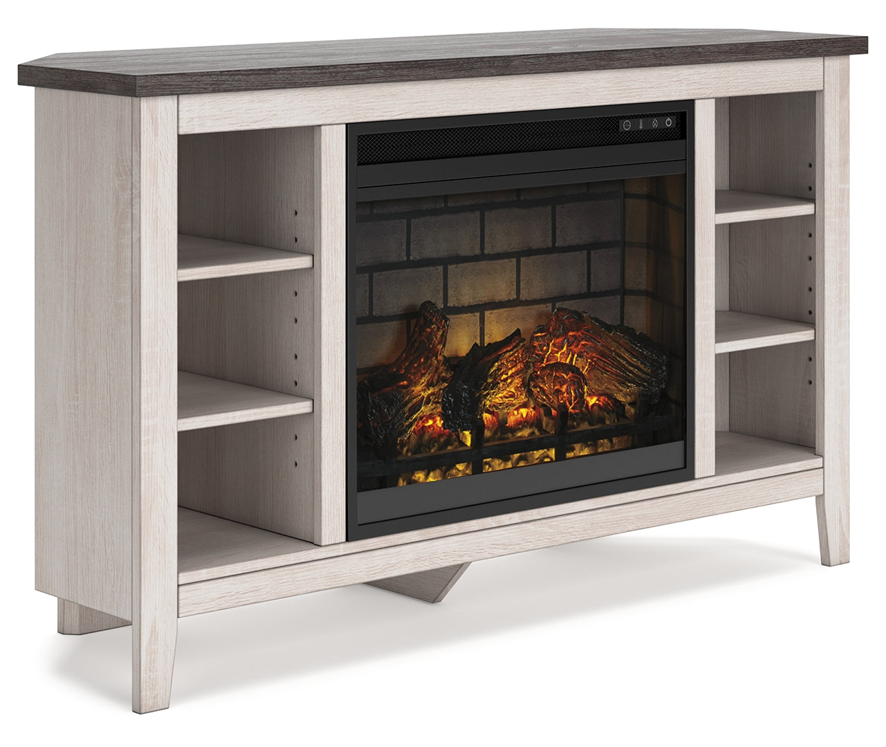 Dorrinson Corner TV Stand with Electric Fireplace