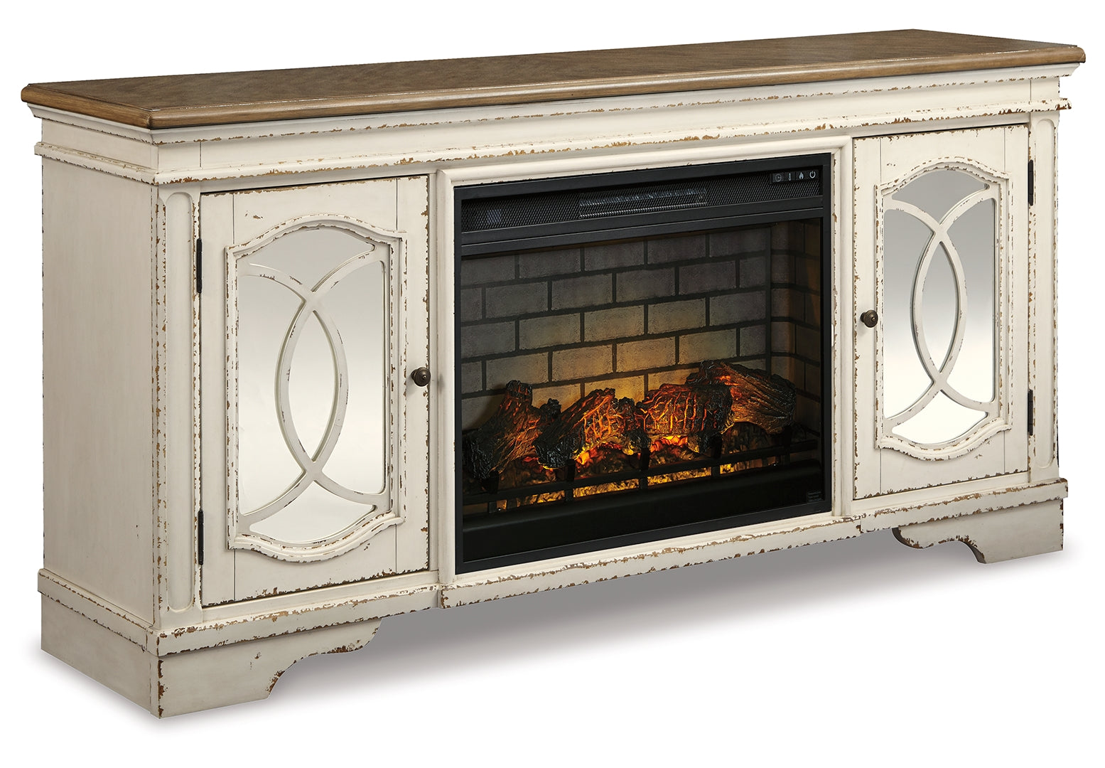 Realyn 74" TV Stand with Electric Fireplace