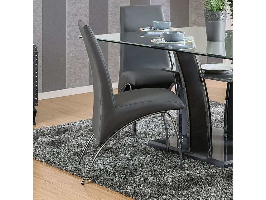 Wailoa Gray/Chrome Side Chair (Set of 2)