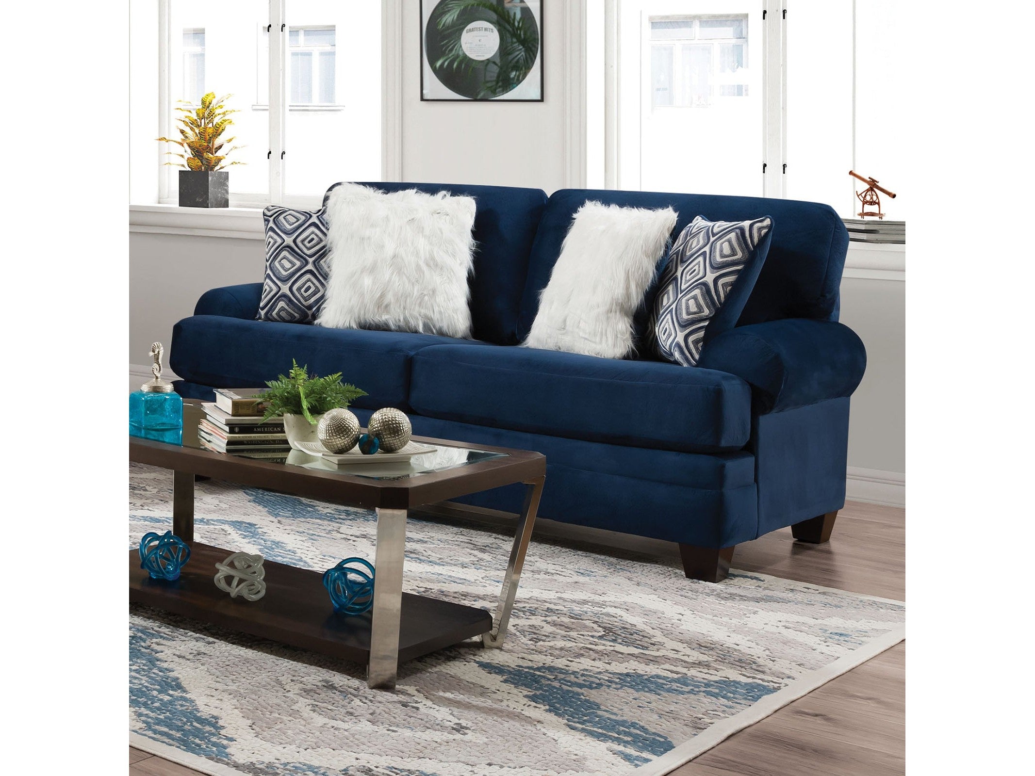 Waldstone Navy Sofa