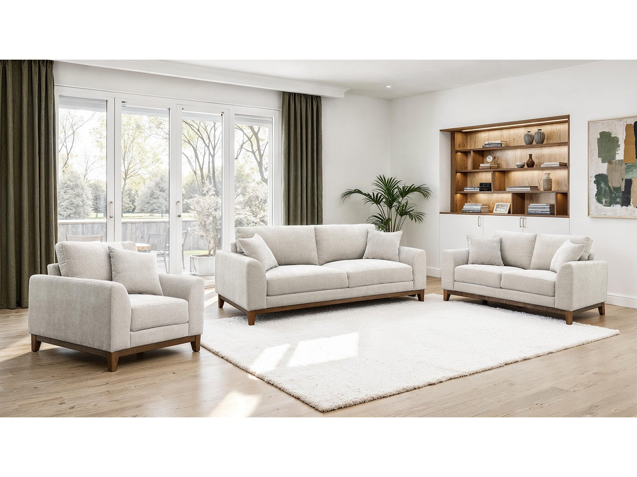 Watton Light Gray Sofa & Loveseat