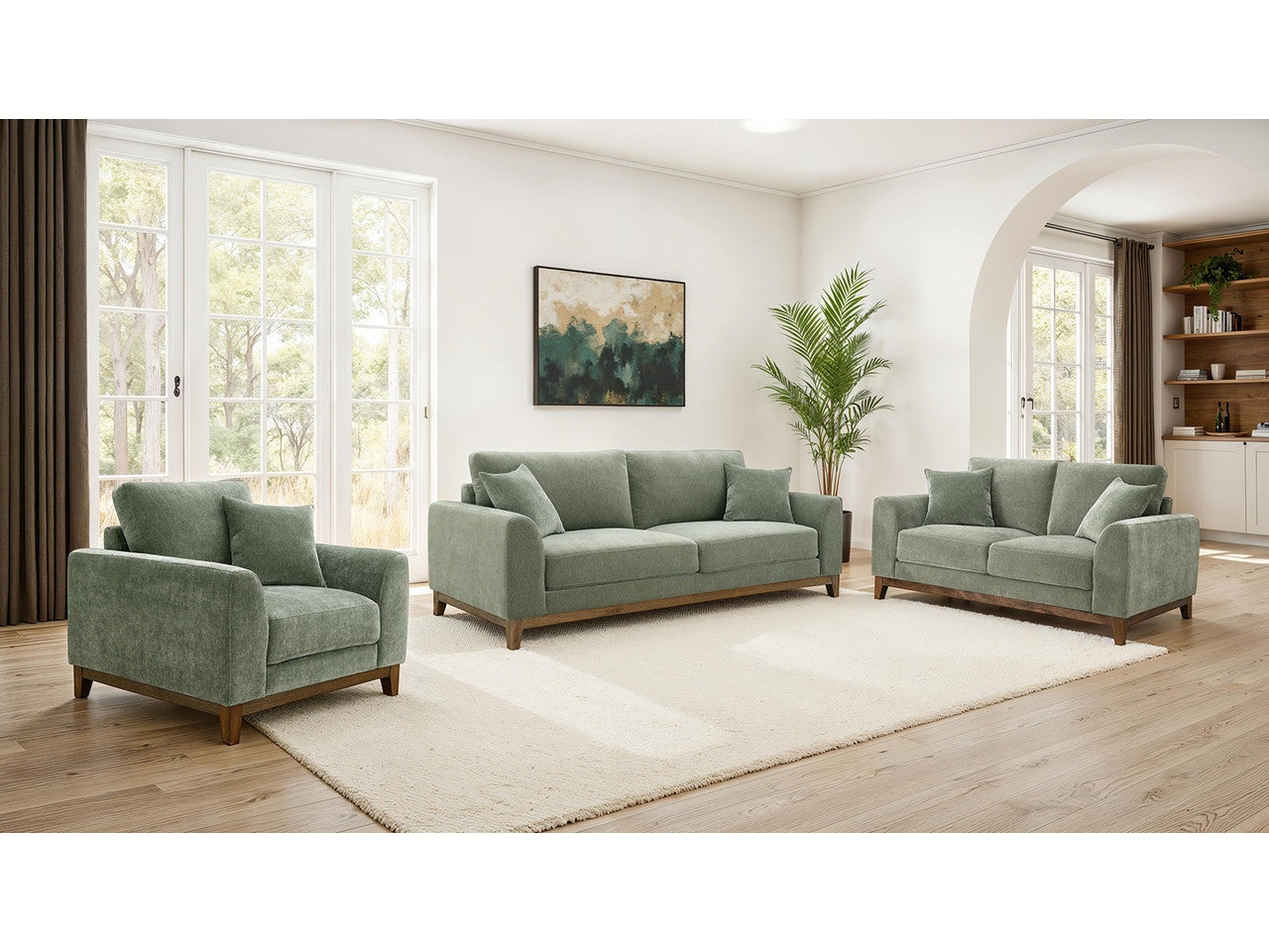 Watton Olive Green Sofa & Loveseat