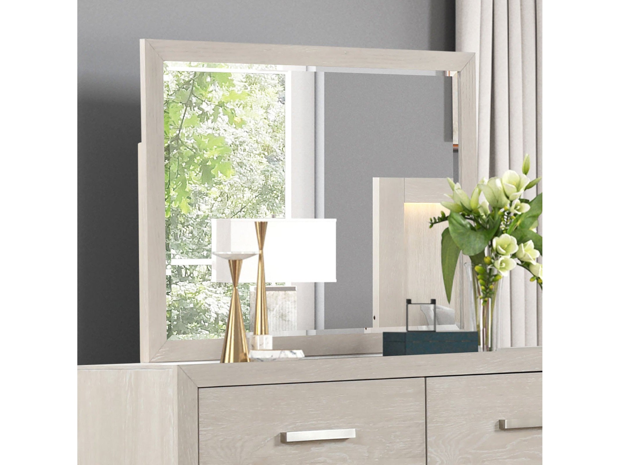 Wellingborough Light Gray Mirror