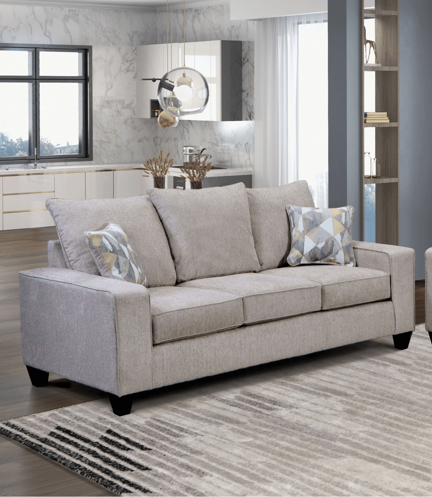 West action Beige Sofa & Loveseat