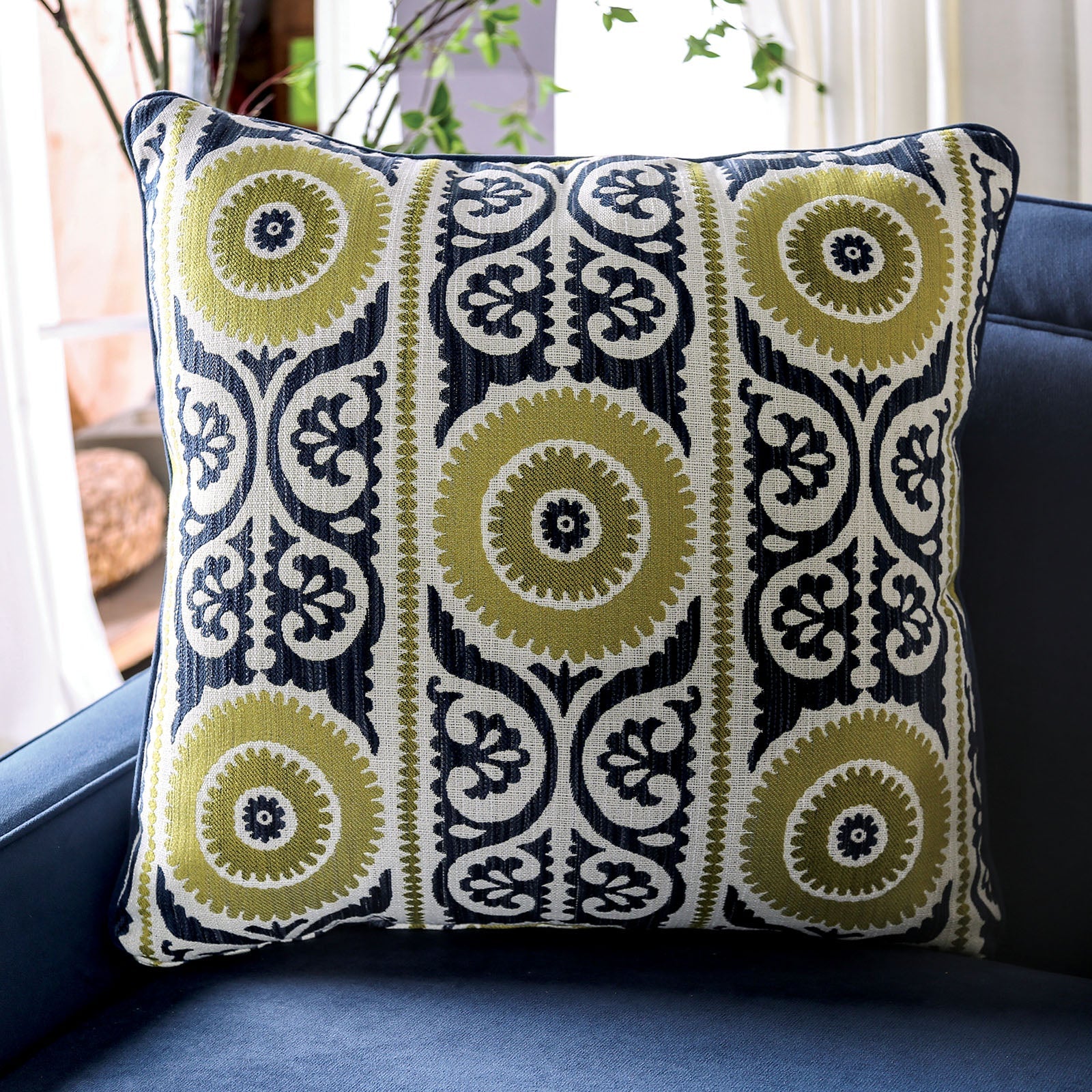 West brompton Navy/Yellow Sofa