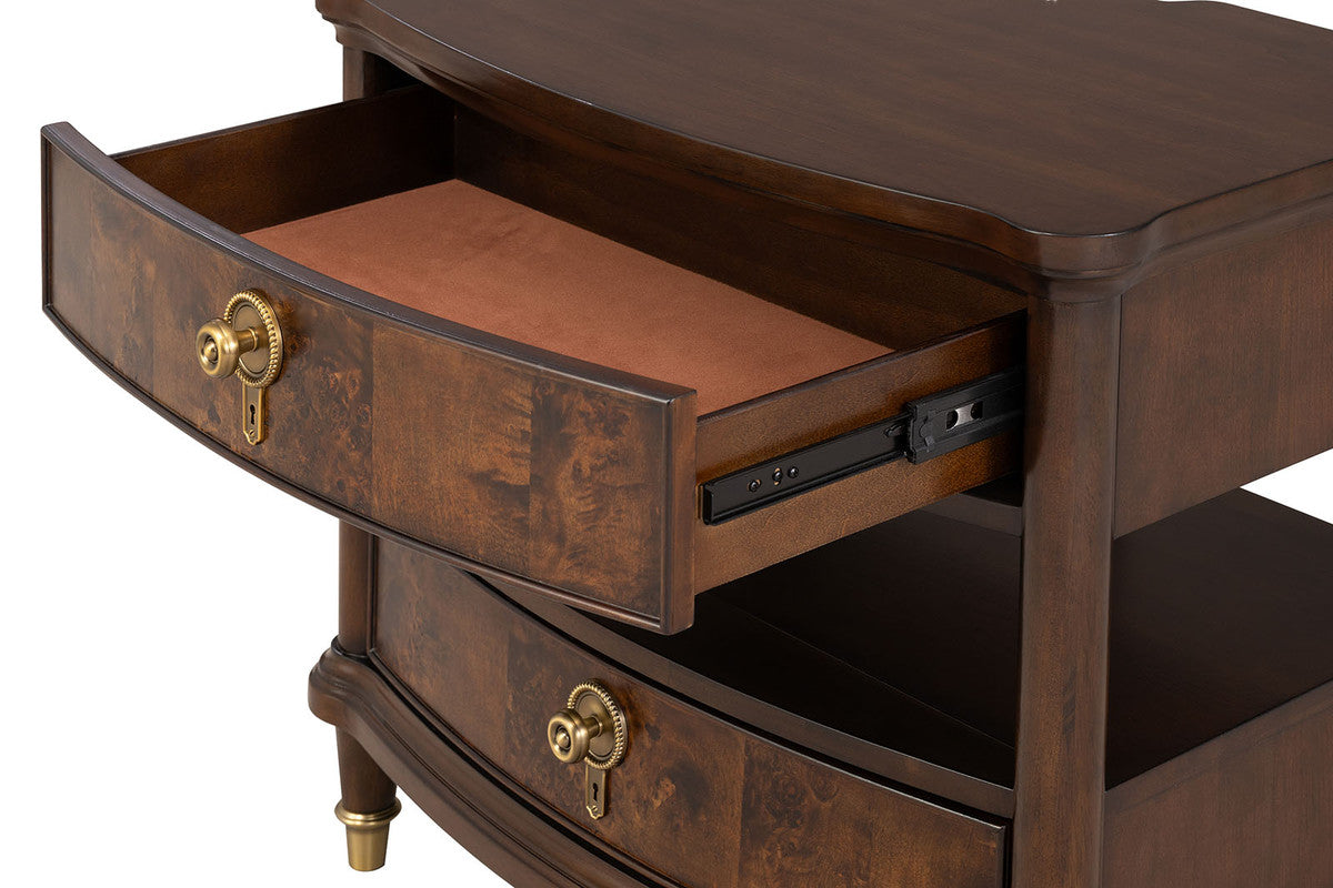 Westerham Dark Cherry Nightstand w/ Power Outlet & LED
