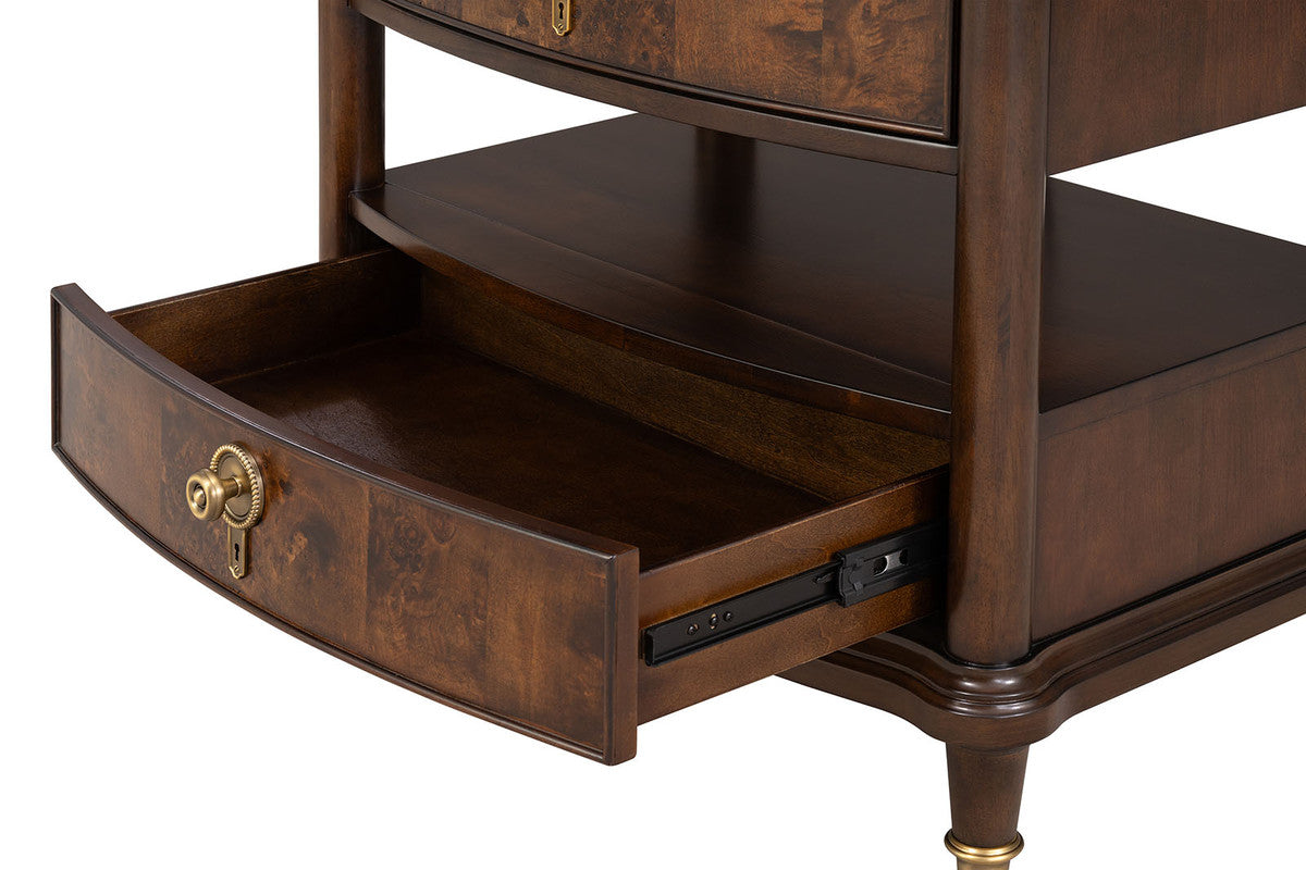Westerham Dark Cherry Nightstand w/ Power Outlet & LED