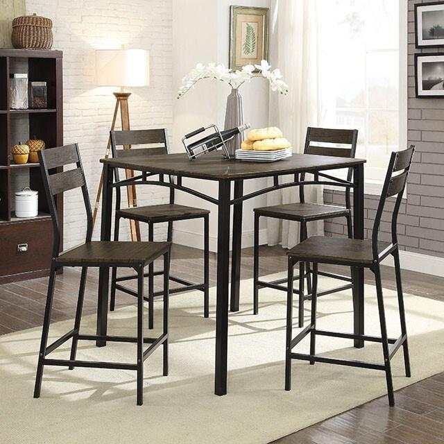 Westport Antique Brown/Black Counter Height Dining Set / 5pc
